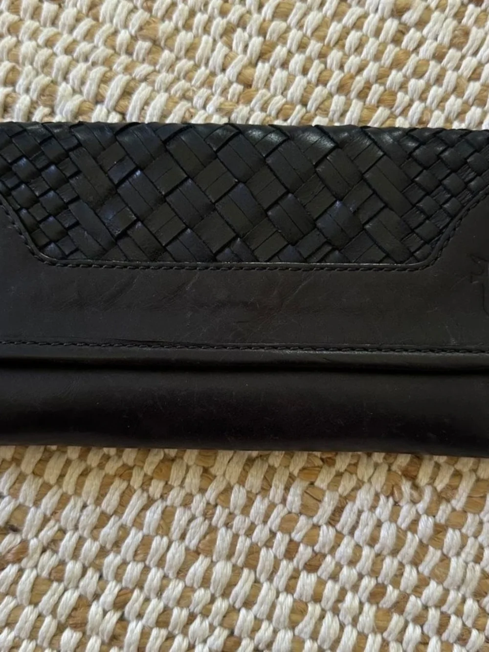 Frye Black Woven Leather Women’s Clutch